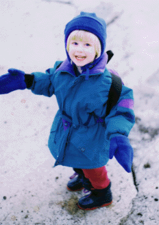 The most perfect child in the world, shown in her snow suit at Vail (11/22/95)
